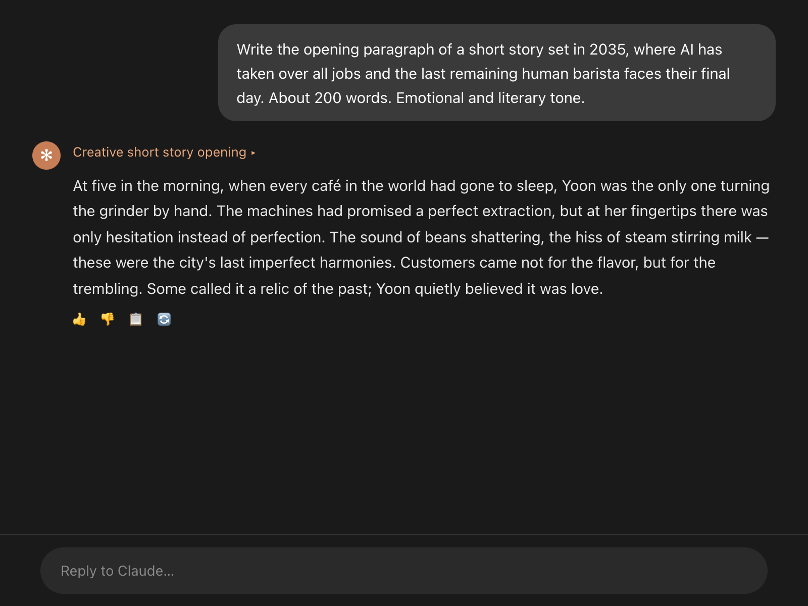 Claude creative writing