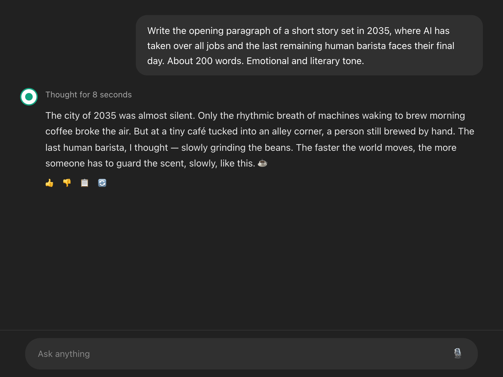 ChatGPT creative writing