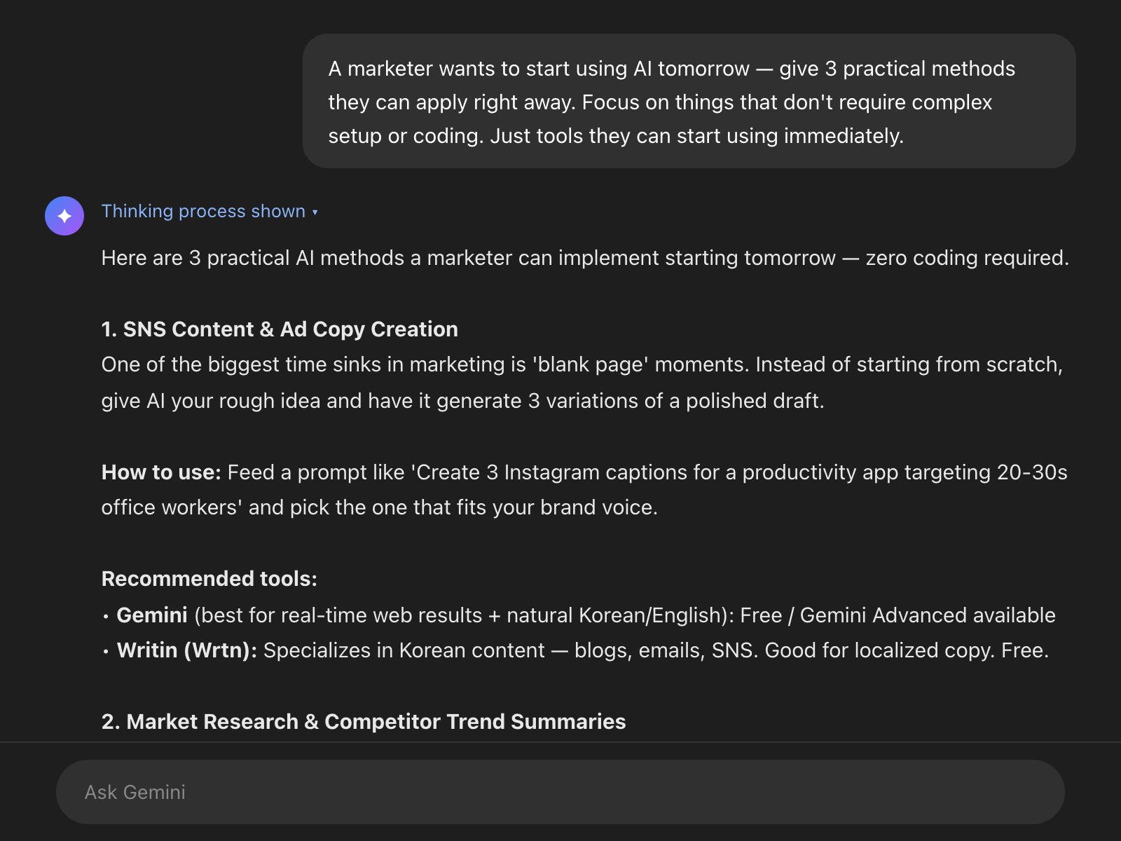 Gemini practical advice 1