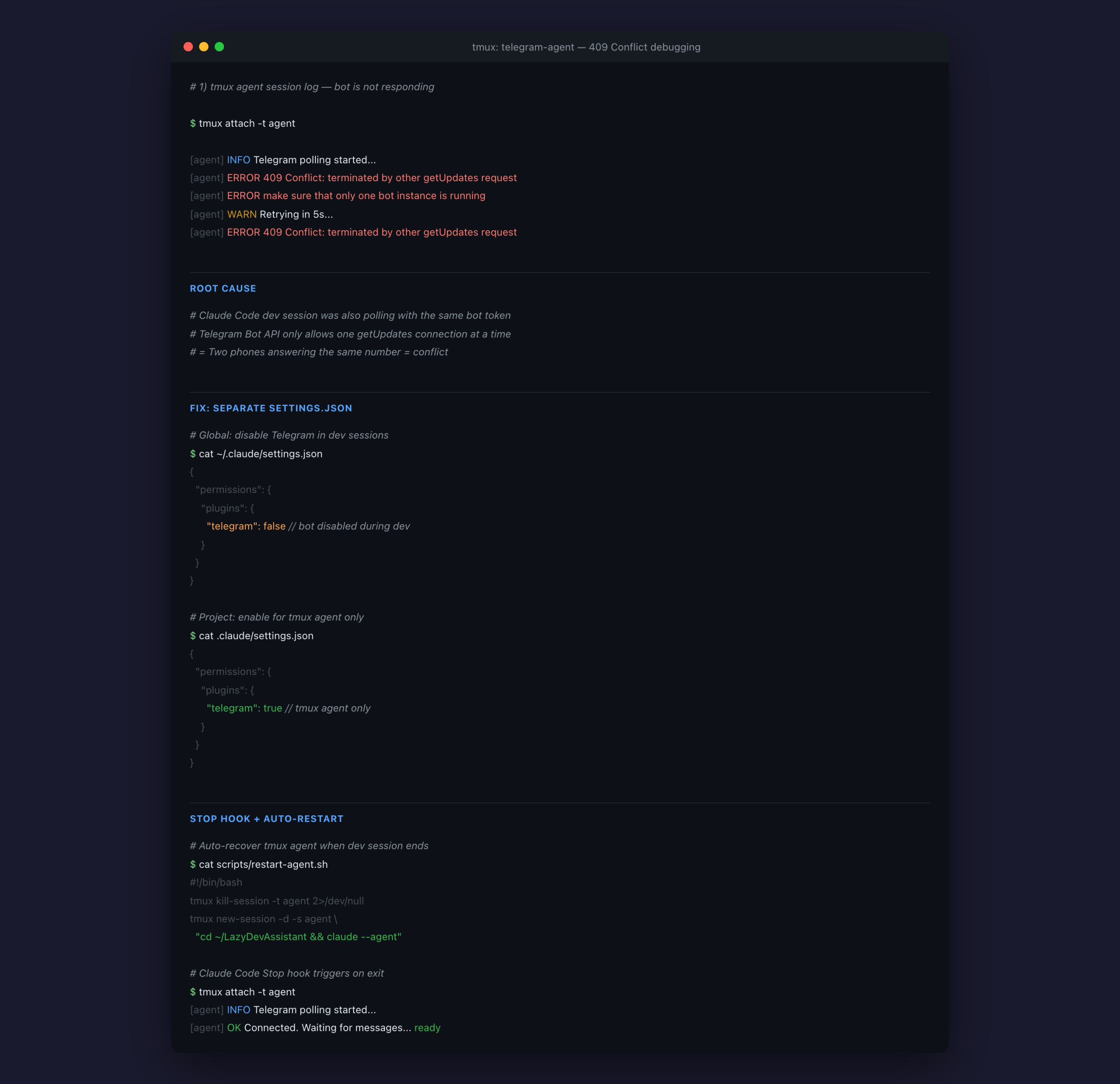 Terminal — 409 Conflict error and settings.json separation fix